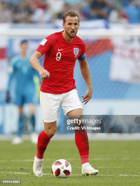 Harry Kane of England during the 2018 FIFA World Cup Play-off for third place match between Belgium and England at the Saint Petersburg Stadium on...