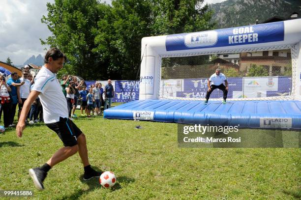 Lazio head coach Simone Inzaghi and SS Lazio Club Manager Angelo Peruzzi at Lazio Style Village before the SS Lazio pre-season training camp on July...