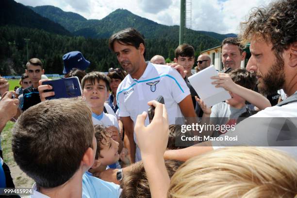 Lazio head coach Simone Inzaghi at Lazio Style Village before the SS Lazio pre-season training camp on July 15, 2018 in Auronzo di Cadore...