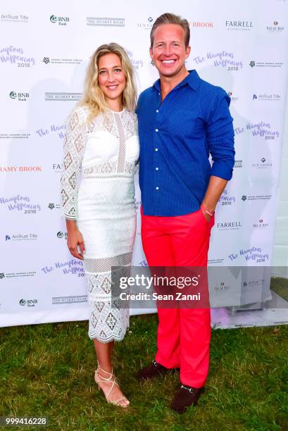 Chris Wragge and Sarah Wragge attend The Samuel Waxman Cancer Research Foundation 14th Annual The Hamptons Happening on July 14, 2018 in...