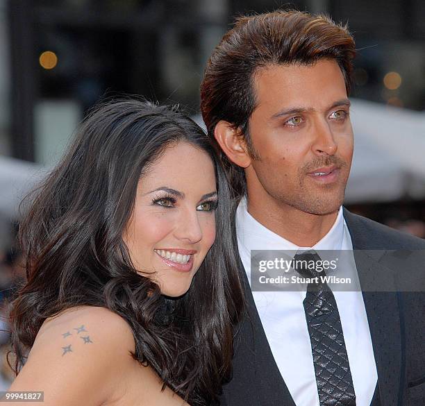 Barbara Mori and Hrithik Roshan attends the European Premiere of 'Kites' at Odeon West End on May 18, 2010 in London, England.