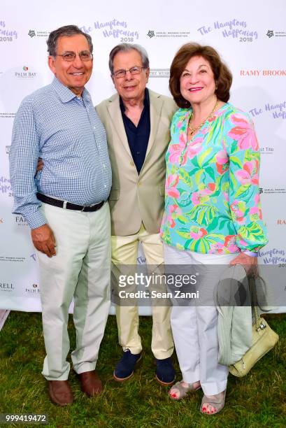 David Lavipour, Samuel Waxman M.D. And Marcia Lavipour attend The Samuel Waxman Cancer Research Foundation 14th Annual The Hamptons Happening on July...