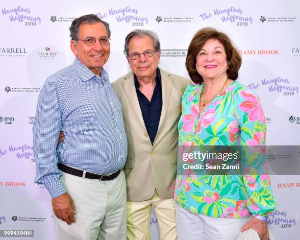 David Lavipour, Samuel Waxman M.D. And Marcia Lavipour attend The Samuel Waxman Cancer Research Foundation 14th Annual The Hamptons Happening on July...