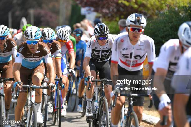 Tony Gallopin of France and Team AG2R La Mondiale / Christopher Froome of Great Britain and Team Sky / Oliver Naesen of Belgium and Team AG2R La...