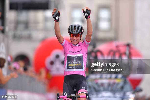 Arrival / Annemiek van Vleuten of The Netherlands and Team Mitchelton-Scott Pink Leader Jersey / Celebration / during the 29th Tour of Italy 2018 -...