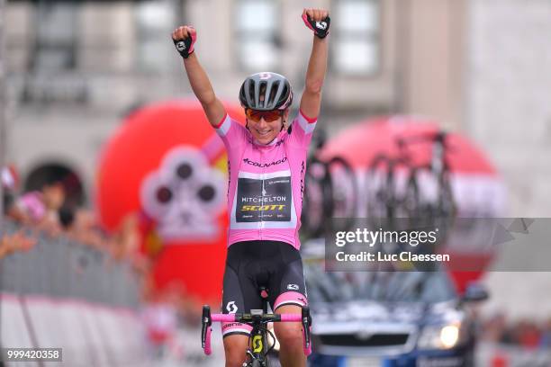 Arrival / Annemiek van Vleuten of The Netherlands and Team Mitchelton-Scott Pink Leader Jersey / Celebration / during the 29th Tour of Italy 2018 -...