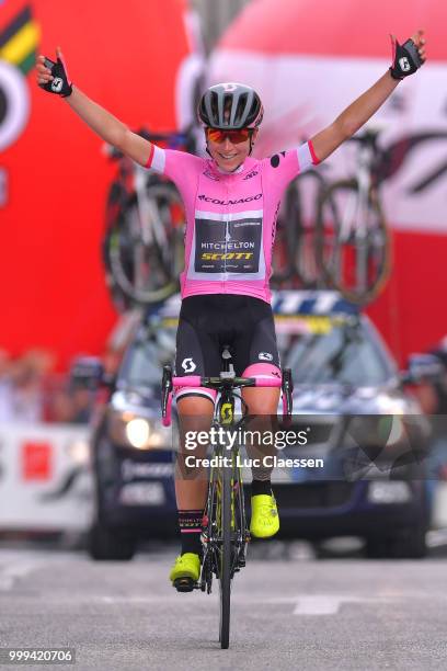 Arrival / Annemiek van Vleuten of The Netherlands and Team Mitchelton-Scott Pink Leader Jersey / Celebration / during the 29th Tour of Italy 2018 -...