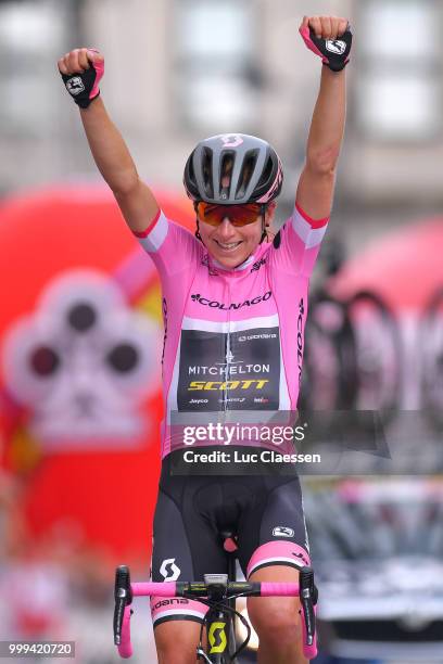 Arrival / Annemiek van Vleuten of The Netherlands and Team Mitchelton-Scott Pink Leader Jersey / Celebration / during the 29th Tour of Italy 2018 -...