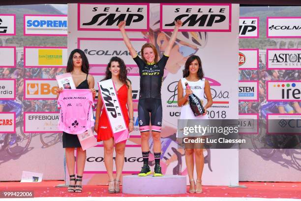 Podium / Annemiek van Vleuten of The Netherlands and Team Mitchelton-Scott Pink Leader Jersey / Celebration / during the 29th Tour of Italy 2018 -...