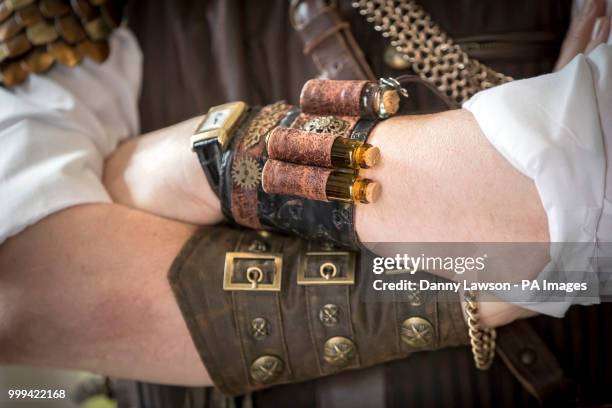 Steampunk attends the Hebden Bridge Steampunk Festival in West Yorkshire.