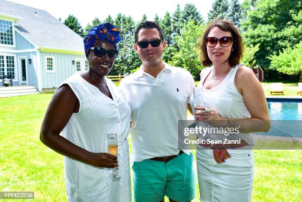 Esi Sogah, Alex Carantza and Meagan Sullivan attend Roric Tobin Hosts 'A Pop Of Color,' Celebrating Justin Concannon's Birthday And The Completion Of...