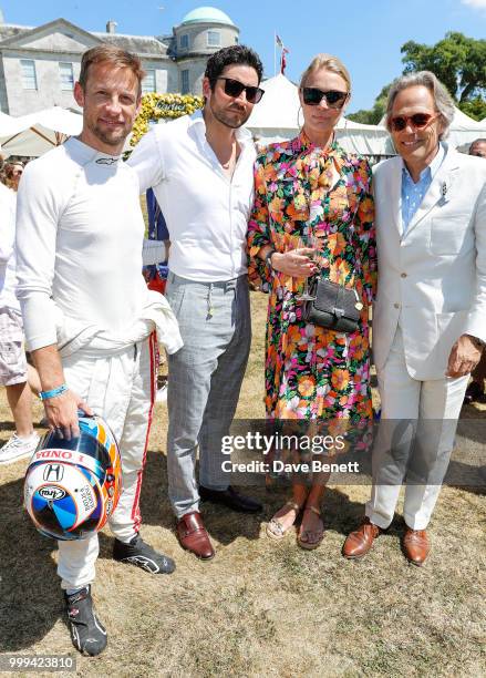 Jensen Button, Joseph Bates, Jodie Kidd and Lord March attend Cartier Style Et Luxe at The Goodwood Festival Of Speed, Goodwood, on July 15, 2018 in...
