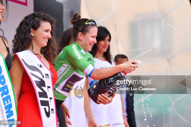 Podium / Amanda Spratt of Australia and Team Mitchelton-Scott Green Points Jersey / Celebration / Champagne / during the 29th Tour of Italy 2018 -...