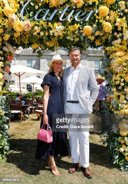 Carine Feniou and Laurent Feniou attend Cartier Style Et Luxe at The Goodwood Festival Of Speed, Goodwood, on July 15, 2018 in Chichester, England.