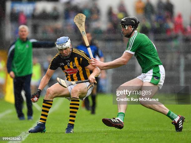 Thurles , Ireland - 15 July 2018; TJ Reid of Kilkenny in action against Declan Hannon of Limerick during the GAA Hurling All-Ireland Senior...