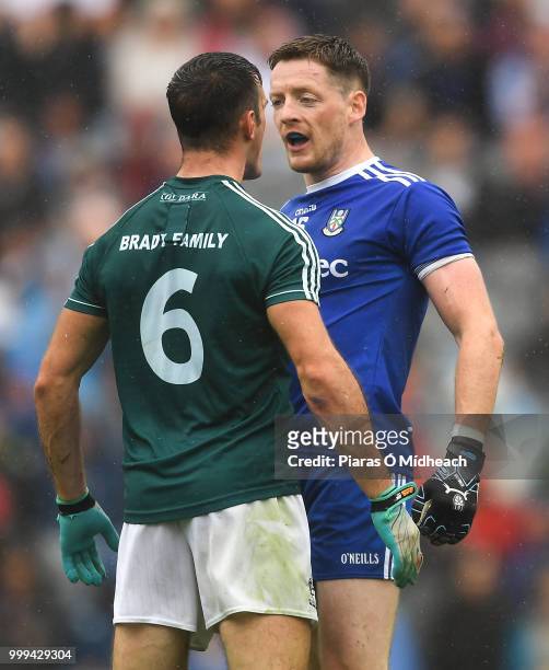 Dublin , Ireland - 15 July 2018; Conor McManus of Monaghan and Eoin Doyle of Kildare exchange words during the GAA Football All-Ireland Senior...