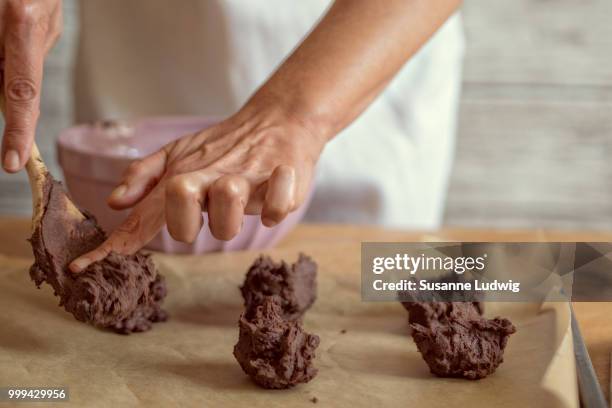 preparing chocolate cookies - susanne ludwig - fotografias e filmes do acervo