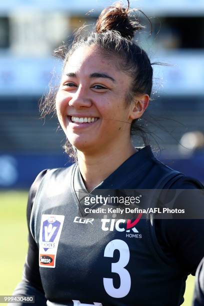 Darcy Vescio of the Blues is seen at three quarter time during the round 10 VFLW match between Carlton and Williamstown at Ikon Park on July 15, 2018...
