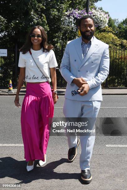 Chiwetel Ejiofor arrives at Wimbledon Tennis for Men's Final Day on July 15, 2018 in London, England.