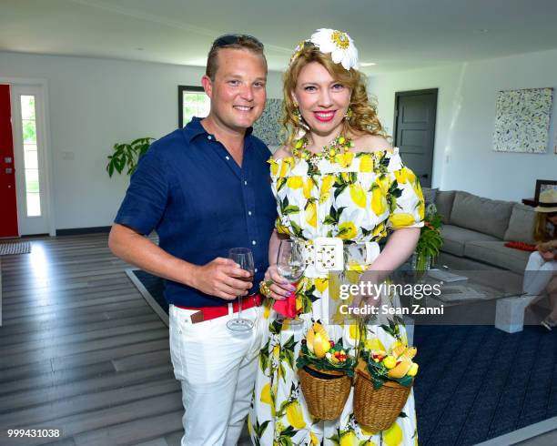 Justin Concannon and Leyla Zeloutskaya attend Roric Tobin Hosts 'A Pop Of Color,' Celebrating Justin Concannon's Birthday And The Completion Of...