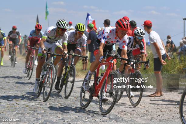 Toms Skujins of Latvia and Team Trek Segafredo Polka Dot Mountain Jersey /Cobbles / Pave / during the 105th Tour de France 2018, Stage 9 a 156,5...