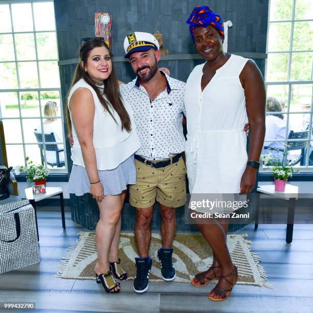 Jenni Rao, Johnny De Stefano and Esi Sogah attend Roric Tobin Hosts 'A Pop Of Color,' Celebrating Justin Concannon's Birthday And The Completion Of...