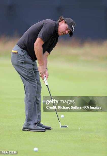 Phil Mickelson during preview day one of The Open Championship 2018 at Carnoustie Golf Links, Angus.