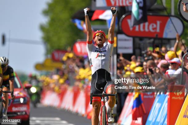 Arrival / John Degenkolb of Germany and Team Trek Segafredo / Celebration / during the 105th Tour de France 2018, Stage 9 a 156,5 stage from Arras...