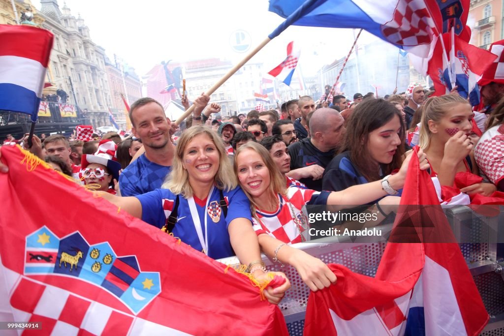Croatian supporters celebrates their team's final match