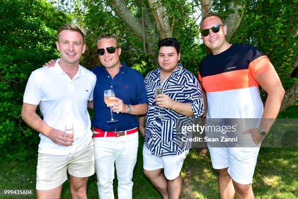 Tyler Vice, Justin Concannon, Javier Ferrer and Justin Ellison attend Roric Tobin Hosts 'A Pop Of Color,' Celebrating Justin Concannon's Birthday And...