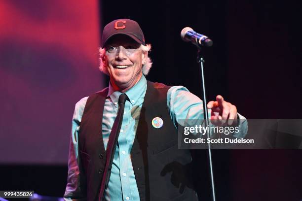 Singer Paul Cowsill of the classic pop-rock band The Cowsills performs onstage during the Happy Together tour at Saban Theatre on July 14, 2018 in...