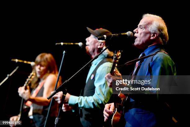 Singer Bob Cowsill of the classic pop-rock band The Cowsills performs onstage during the Happy Together tour at Saban Theatre on July 14, 2018 in...