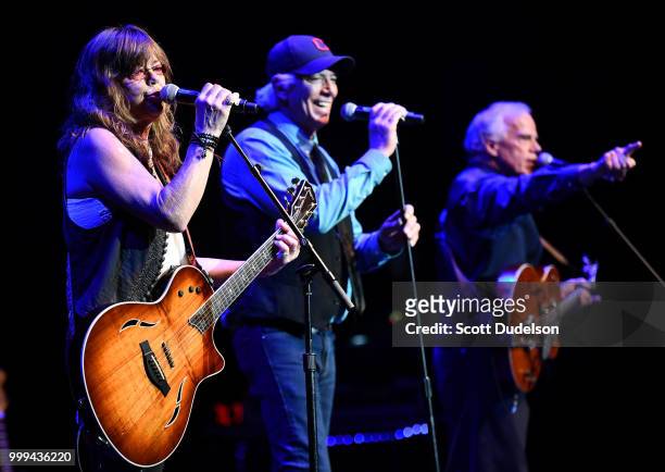Singer Susan Cowsill of the classic pop-rock band The Cowsills performs onstage during the Happy Together tour at Saban Theatre on July 14, 2018 in...