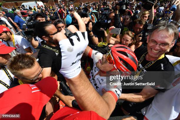 Arrival / John Degenkolb of Germany and Team Trek Segafredo / Celebration / during the 105th Tour de France 2018, Stage 9 a 156,5 stage from Arras...