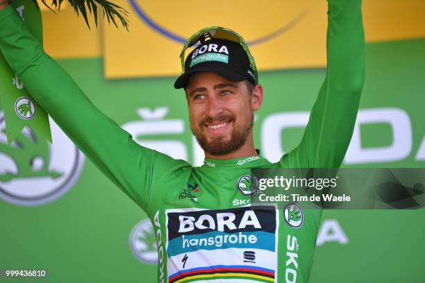 Podium / Peter Sagan of Slovakia and Team Bora Hansgrohe Green Sprint Jersey / Celebration / during the 105th Tour de France 2018, Stage 9 a 156,5...