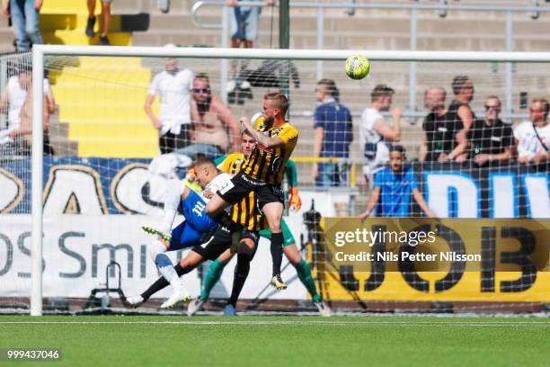 Alexander Faltsetas of BK Hacken during the Allsvenskan match between IFK Norrkoping and BK Hacken at Ostgotaporten on July 15, 2018 in Norrkoping,...