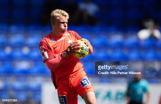 Isak Pettersson of IFK Norrkoping during the Allsvenskan match between IFK Norrkoping and BK Hacken at Ostgotaporten on July 15, 2018 in Norrkoping,...