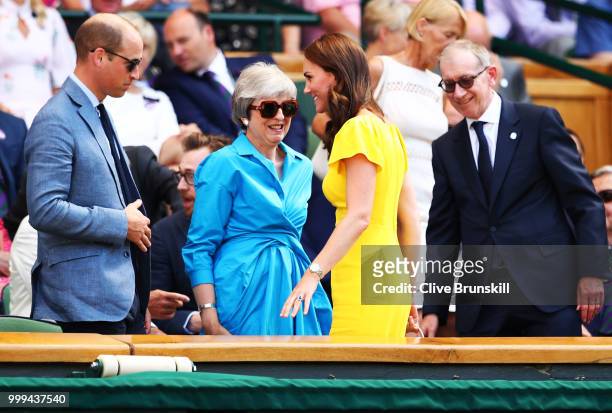Catherine, Duchess of Cambridge and Prince William, Duke of Cambridge with British Prime Minister Theresa May and her husband Philip May as they...