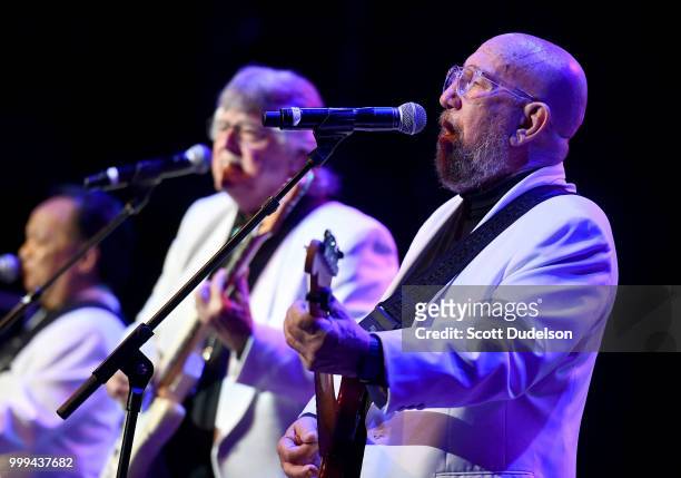 Singer Jules Alexander, co founder of the classic rock band The Association, performs onstage during the Happy Together tour at Saban Theatre on July...