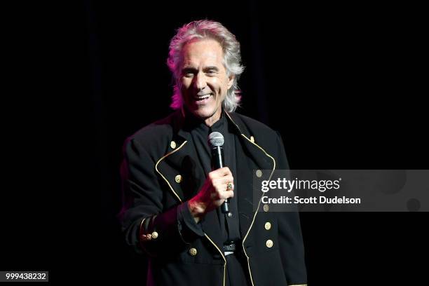 Singer Gary Puckett of the classic pop rock band Gary Puckett and the Union Gap performs onstage during the Happy Together tour at Saban Theatre on...