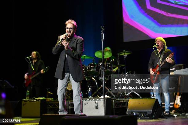 Musician Chuck Negron, former singer of the classic rock band Three Dog Night, performs onstage during the Happy Together tour at Saban Theatre on...