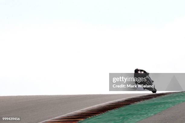 Hafizh Syahrin of Malaysia and Monstar Yamaha Tech 3 Team in action during the MotoGP of Germany at Sachsenring Circuit on July 15, 2018 in...