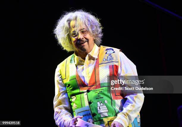 Singer Mark Volman of the classic rock band's The Turtles and Flo & Eddie performs onstage during the Happy Together tour at Saban Theatre on July...