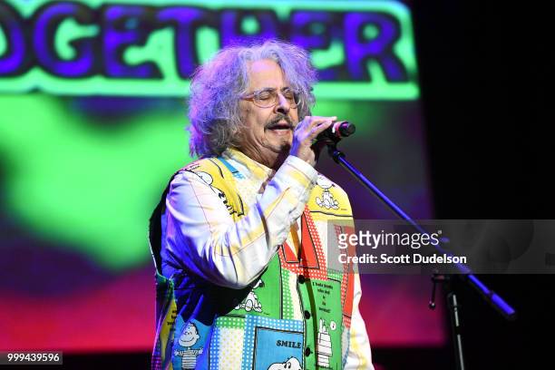 Singer Mark Volman of the classic rock band's The Turtles and Flo & Eddie performs onstage during the Happy Together tour at Saban Theatre on July...