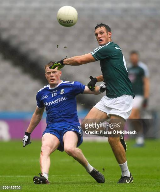 Dublin , Ireland - 15 July 2018; Eoin Doyle of Kildare in action against Ryan McAnespie of Monaghan during the GAA Football All-Ireland Senior...