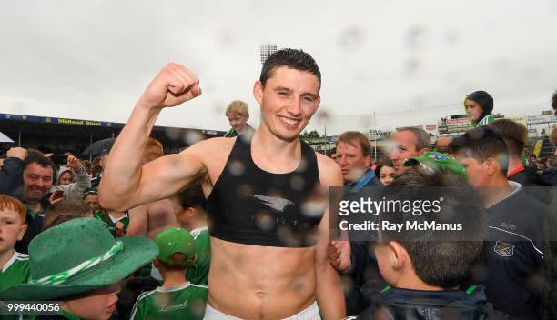 Thurles , Ireland - 15 July 2018; Gearoid Hegarty of Limerick with supporters after the GAA Hurling All-Ireland Senior Championship Quarter-Final...