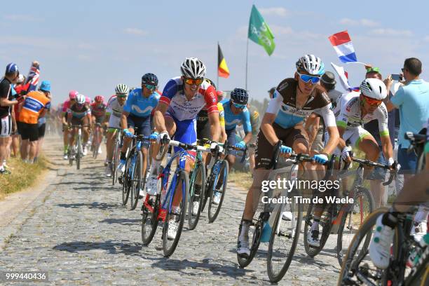 Warren Barguil of France and Team Fortuneo Samsic / Romain Bardet of France and Team AG2R La Mondiale / Arnaud Demare of France and Team Groupama FDJ...