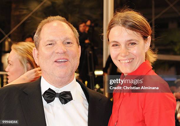 Harvey Weinstein and guest attends the "Blue Valentine" Premiere at the Palais des Festivals during the 63rd Annual Cannes Film Festival on May 18,...