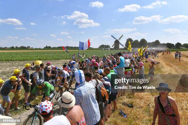 Peter Sagan of Slovakia and Team Bora Hansgrohe Green Sprint Jersey / Soren Kragh Andersen of Denmark and Team Sunweb White Best Young Rider Jersey /...