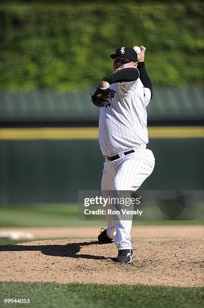 Bobby Jenks of the Chicago White Sox pitches gainst the Toronto Blue Jays on May 9, 2010 at U.S. Cellular Field in Chicago, Illinois. The Blue Jays...